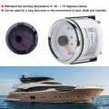 Qiilu 52mm 2in Up-dn Boat Trim Gauge 0-190ohm Marine Kit Signal Tilt Indicator Red Backlight White Dial
