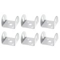 6 Pcs U Bracket For 1 93 Panels 44 X 49 34mm Metal Shaped Fasteners Brackets Guardrail Or Partitions Connection Silver 