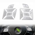 Carbbia Steering Wheel Button Trim Cover Cap Sticker Silver For Mercedes Benz E C G Class Gla Ml Gl Glk Gle Gls 2012 2013 2014 