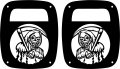 Jeeptails Grim Reaper Design Tail Lamp Light Covers For Jeep Wrangler Yj And Tj Black Set Of 2 