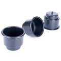 Set Of 3 Recessed Plastic Cup Holders With Drain For Boat Car Marine Rv Black Drink Can Holder 5 In Height 4 125 Diameter
