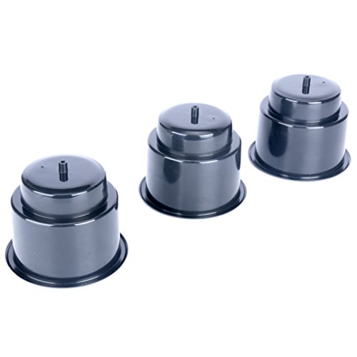 Set Of 3 Recessed Plastic Cup Holders With Drain For Boat Car Marine Rv Black Drink Can Holder 5 In Height 4 125 Diameter