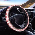 Fuialdolg Steering Wheel Covers Non-slip Rubber Cartoon Santa Claus For Woman Man Soft Breathable Absorption Xmas Car Decor