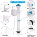 Uxcell Toilet Flush Valves G15 16 Plastic Fill Cistern Push Button Inlet Valve Replacement Parts White