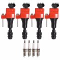Ena 4 Red Ignition Coil Pack And Platinum Spark Plug Set For Chevrolet Gmc Pontiac Saturn Regal Verano Equinox Lacrosse Malibu 
