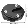 Uxcell 1 Set Motorcycle Kickstand Extension Enlarger Pad Side Stand Support Plate Black For Honda Dax St125