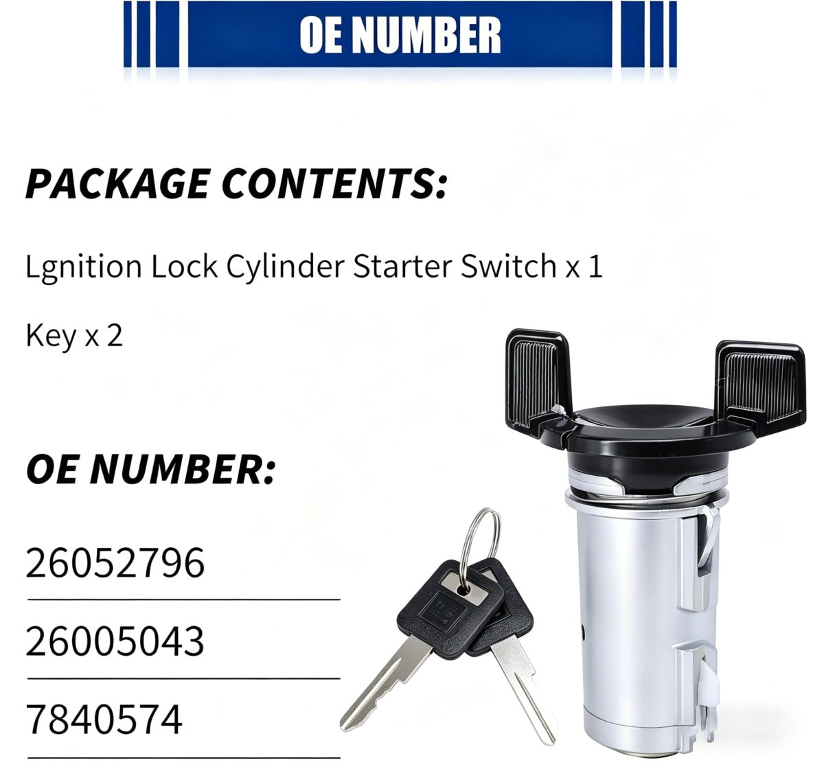 7840574 Ignition Starter Switch Lock Cylinder With Keys For Chevy C1500 C2500 C3500 1991 To 1994 And Gmc Jimmy Safari S15