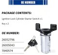 7840574 Ignition Starter Switch Lock Cylinder With Keys For Chevy C1500 C2500 C3500 1991 To 1994 And Gmc Jimmy Safari S15