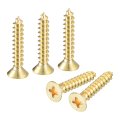 10pcs Brass Wood Screws M4 X 20mm Phillips Flat Head Self Tapping Woodworking Screw For Door Hinges Wooden Furniture Home 