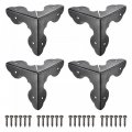 Uxcell 33x33x33mm Metal Box Corner Protectors Edge Guard Black 12pcs