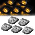 Led Cab Roof Top Lights For Ford Superduty 99-16 And E Series 05-07 Chrome Housing Yellow With Wiring Harness Set Of 5 