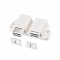Uxcell Double Touch Catch Magnetic Press Latch For Cabinet Door Cupboard White 2pcs