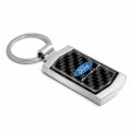 Ipick Image For Ford Explorer Real Black Carbon Fiber Chrome Metal Case Key Chain Keychain Official Licensed