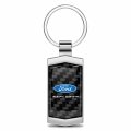 Ipick Image For Ford Explorer Real Black Carbon Fiber Chrome Metal Case Key Chain Keychain Official Licensed