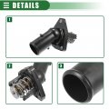 Motoforti Water Outlet Thermostat Engine Coolant Housing Assembly For Lexus Is350 2006-2018 Metal Plastic 16326-31020 Black