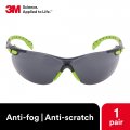 3m Safety Glasses Solus 1000 Series Ansi Z87 Scotchgard Anti-fog Grey Lens Green Black Frame