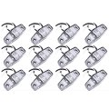 12 Pack 5 In 2 Led Truck Trailer Side Fender Marker Lights Clear Lens Red Light Waterproof Clearance Identification Lamps For 