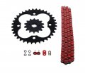 Red O Ring Chain Sprocket Black For 1986-1987 Honda Trx250r 250r 520-96l 14 36