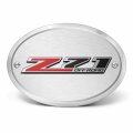 Ipick Image Made For Chevrolet Z71 Off Road 3d Logo On Brushed Oval Billet Aluminum 2 Inch Tow Hitch Cover
