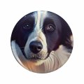 1080 Graphics Cute Border Collie Dog Portrait Key Chain Double Sided Stainless Steel Keychain 