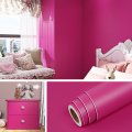 Livelynine 15 8x394 Hot Pink Peel And Stick Wallpaper Removable Paperer Pull Stick Bedroom Waterproof Contact For Desk Top 
