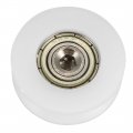 Uxcell Bearing Roller With Threaded Rod 22x8mm M6 U Groove For Sliding Door Track Guide Nylon White Pack Of 4