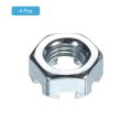 5 16 -24 Hexagon Slotted Nut Grade 6 8 Zinc-plated Carbon Steel Hex Nuts Good For Machinery Repairing Silver 4pcs