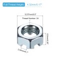 5 16 -24 Hexagon Slotted Nut Grade 6 8 Zinc-plated Carbon Steel Hex Nuts Good For Machinery Repairing Silver 4pcs