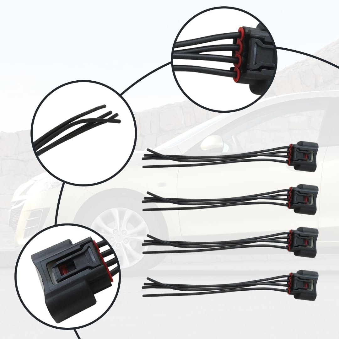 4x Ignition Coil Female Connector Plug Harness For 2002 To 2010 Toyota Camry 2 4l Replaces Part Numbers 90919-02244 90080-19015
