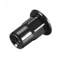 Uxcell M4 Rivet Nuts Thread Half Hexagonal Carbon Steel Zinc-plated Flat Head Threaded Insert Nut Black 50pcs