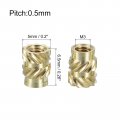 Uxcell Knurled Insert Nuts 50pcs M3x6 5mm Lx5mm Od 3d Printing Brass Threadeds Heat Set Insert Embedment