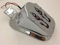 Hongk Heavy Metal Aluminum Motorcycle Chrome Red Flame Brake Tail Light Signal Compatible With H-d Bike B01bn0o5ug