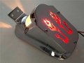 Hongk Heavy Metal Aluminum Motorcycle Chrome Red Flame Brake Tail Light Signal Compatible With H-d Bike B01bn0o5ug