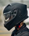 Ilm Motorcycle Dual Visor Modular Flip Up Full Face Helmet With Led Tail Light And Sun Dot Model 906l Matte Black X-large 