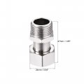 Uxcell Straight G1 2 Male To Female Pipe Fitting Connector With Gasket Nickel Plated Copper