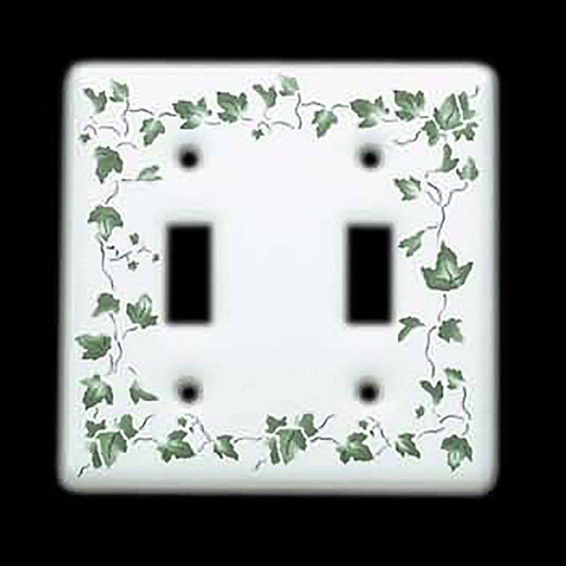 Vintage Switch Plate White Porcelain Ivy Double Toggle Renovator S Supply