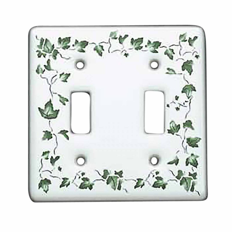 Vintage Switch Plate White Porcelain Ivy Double Toggle Renovator S Supply