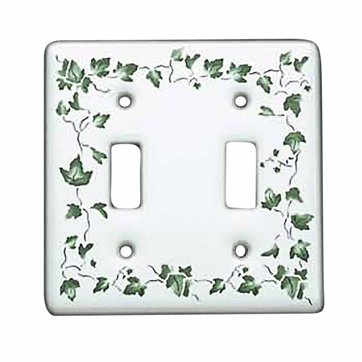 Vintage Switch Plate White Porcelain Ivy Double Toggle Renovator S Supply