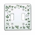 Vintage Switch Plate White Porcelain Ivy Double Toggle Renovator S Supply