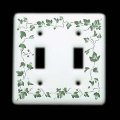 Vintage Switch Plate White Porcelain Ivy Double Toggle Renovator S Supply