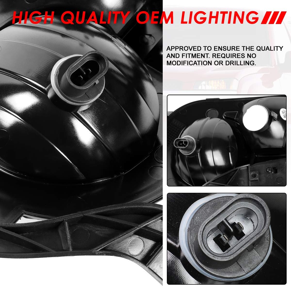Fog Light Assembly For 2002 2006 Chevy Avalanche 1500 2500 Driver Side Clear Lens Fits Models With Cladding Halogen 880 Bulb