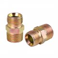 X Autohaux 2pcs 3 8 Inch Npt To M16 1 5mm Metal Male Straight Air Hose Fitting Connector Adapter For Car
