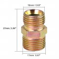 X Autohaux 2pcs 3 8 Inch Npt To M16 1 5mm Metal Male Straight Air Hose Fitting Connector Adapter For Car