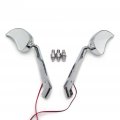 Chrome Raindrop Flame Fire Led Turn Signal Integrate Mirror For All Kawasaki Suzuki Cruiser P N Mt208 Ttt001 