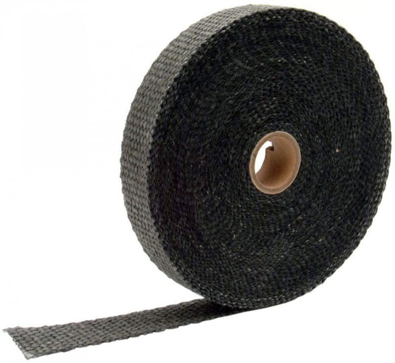 Black Glass Fiber Exhaust Heat Wrap 1 In X 50 Ft For Cars Trucks And Motorcycles Universal Fit Header To Reduce Under Hood