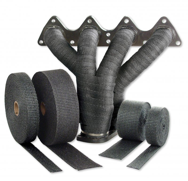 Black Glass Fiber Exhaust Heat Wrap 1 In X 50 Ft For Cars Trucks And Motorcycles Universal Fit Header To Reduce Under Hood
