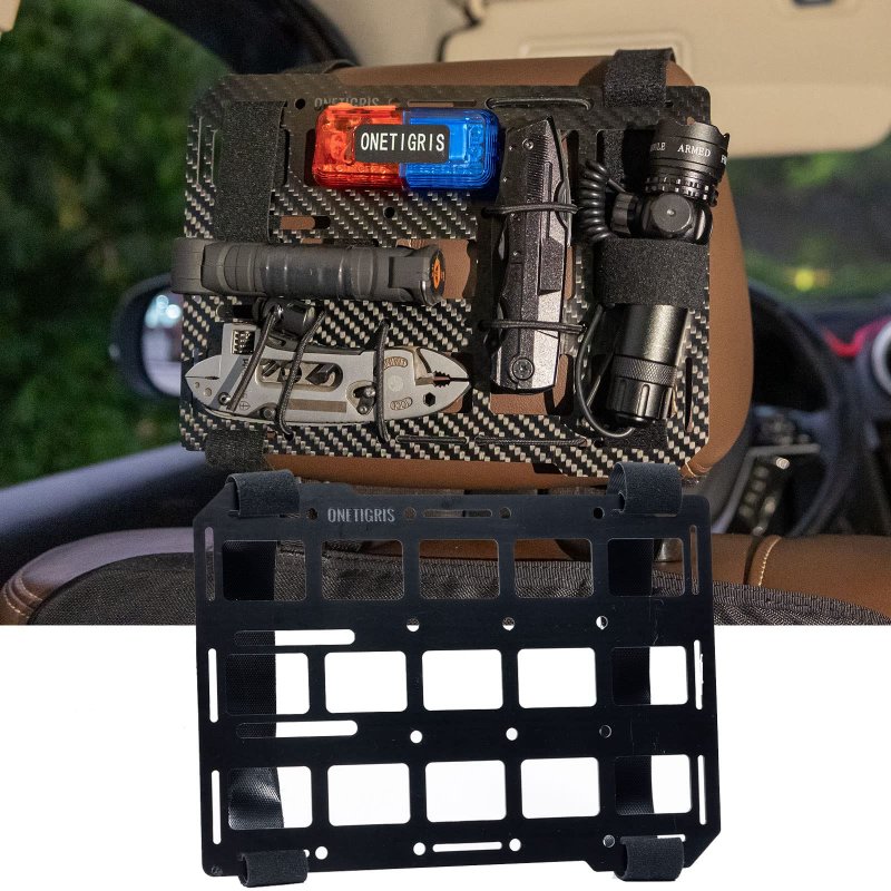 Onetigris Car Headrest Cover Universal Panel For Vehicles Seat Back Organizer Tactical Molle Rigid Truck Organizers 1 Pack