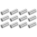 M6x1mm Round Coupling Nuts 12 Pcs 304 Stainless Steel Connector Fasteners Rod Bar Stud 20mm For Industrial Construction Silver 