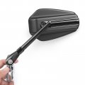 Kiwav Emperor Black Motorcycle Rear View Mirrors Fairing Mount With Chrome Adapter Compatible For Aprilia Bmw Suzuki Kawasaki 