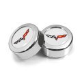 Chevrolet Corvette C6 Logo In White On Chrome Two Abs Plastic License Plate Frame Screw Cover Set Official Licensed 